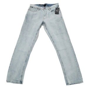 RVCA DAGGERS DEMIN JEANS Slim Straight Fit Stretch MEN'S SIZE 32X31 Bleach wash